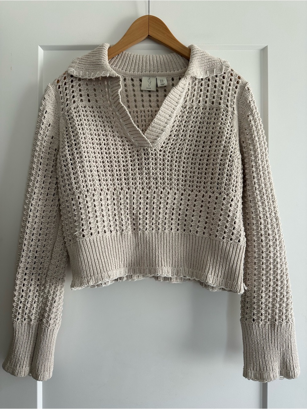 Joie Open Knit Collared Sweater